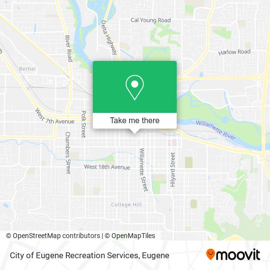 City of Eugene Recreation Services map