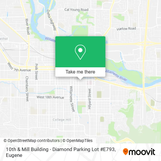 Mapa de 10th & Mill Building - Diamond Parking Lot #E793