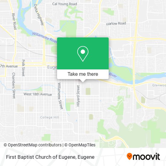 First Baptist Church of Eugene map