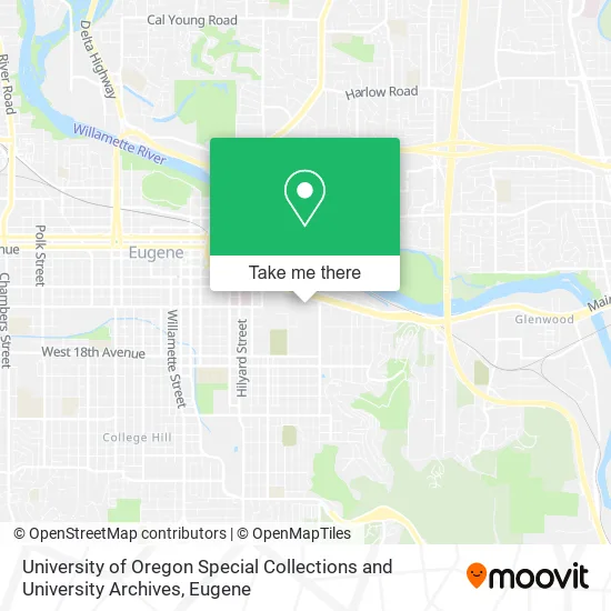 Mapa de University of Oregon Special Collections and University Archives