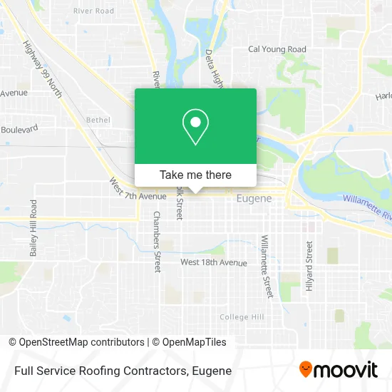 Full Service Roofing Contractors map
