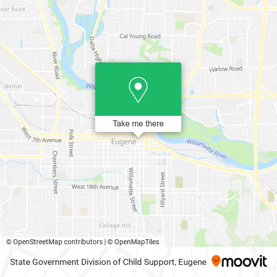 State Government Division of Child Support map