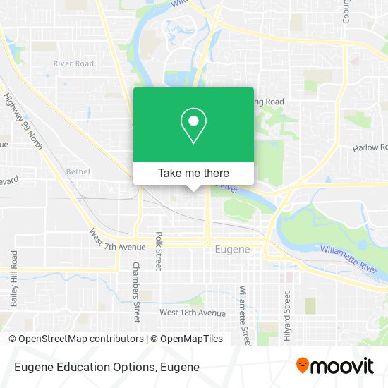 Eugene Education Options map