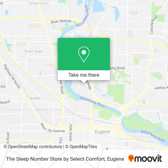 The Sleep Number Store by Select Comfort map