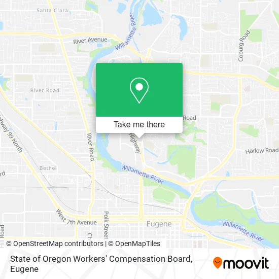 State of Oregon Workers' Compensation Board map