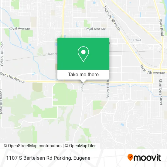 Mapa de 1107 S Bertelsen Rd Parking