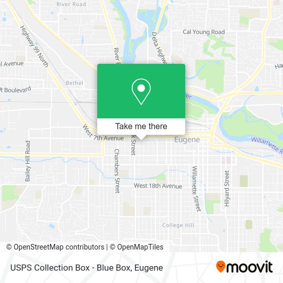 USPS Collection Box - Blue Box map