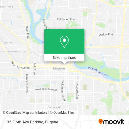 Mapa de 135 E 6th Ave Parking