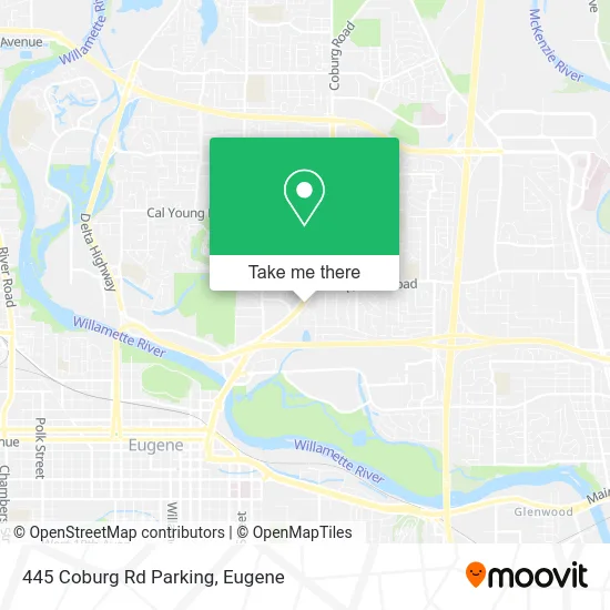 Mapa de 445 Coburg Rd Parking