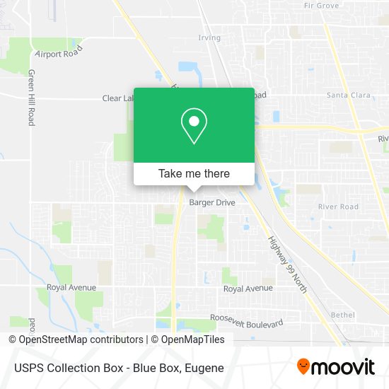 USPS Collection Box - Blue Box map