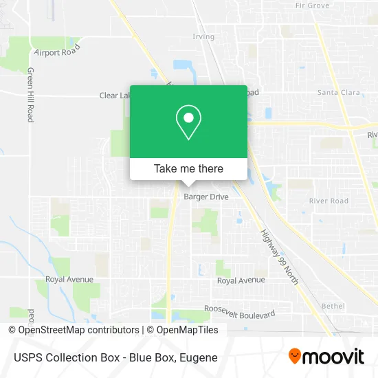 USPS Collection Box - Blue Box map