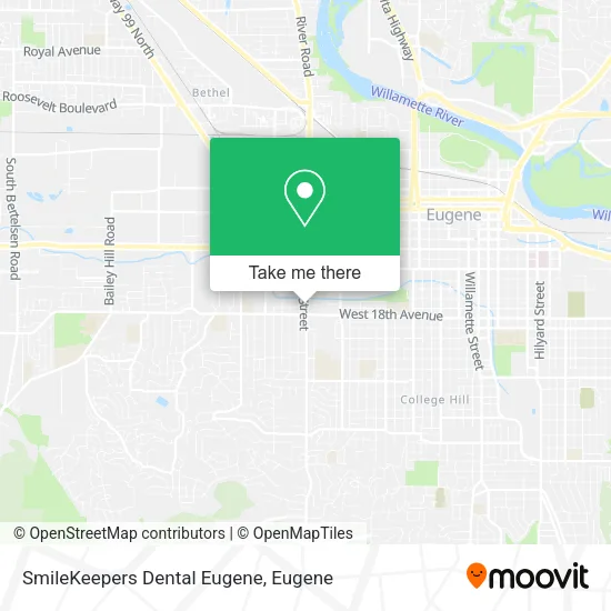 Mapa de SmileKeepers Dental Eugene