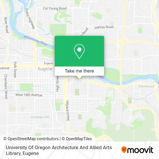 University Of Oregon Architecture And Allied Arts Library map