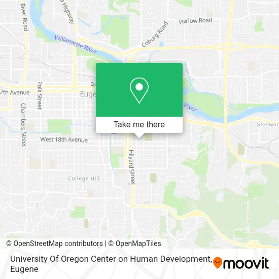 University Of Oregon Center on Human Development map