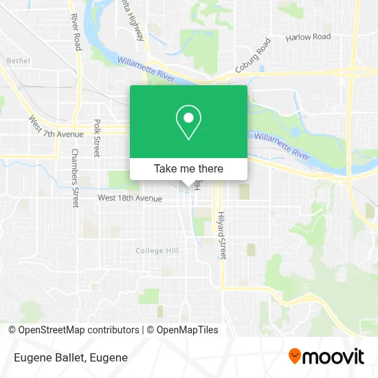 Eugene Ballet map