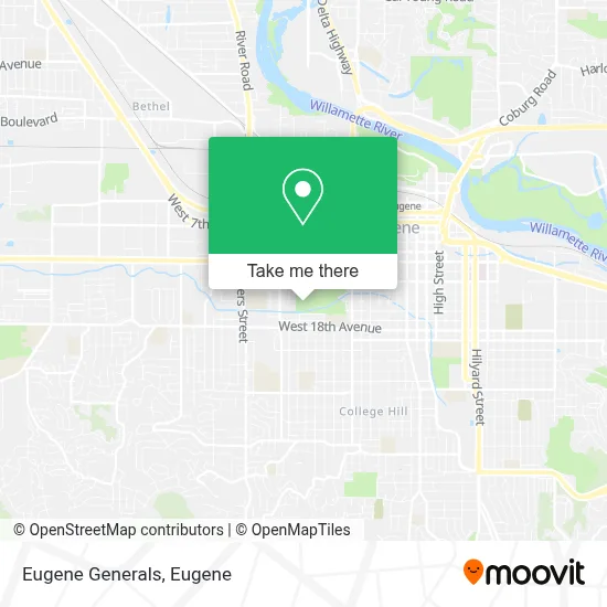 Eugene Generals map