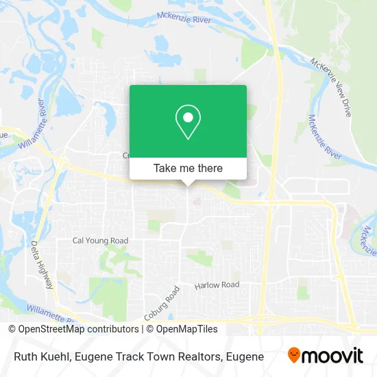 Ruth Kuehl, Eugene Track Town Realtors map