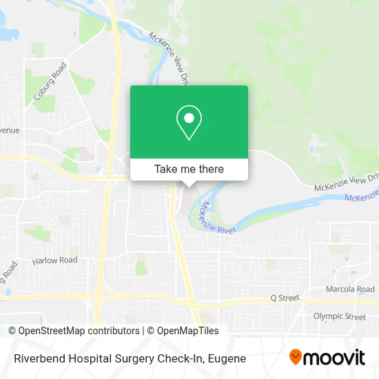 Riverbend Hospital Surgery Check-In map