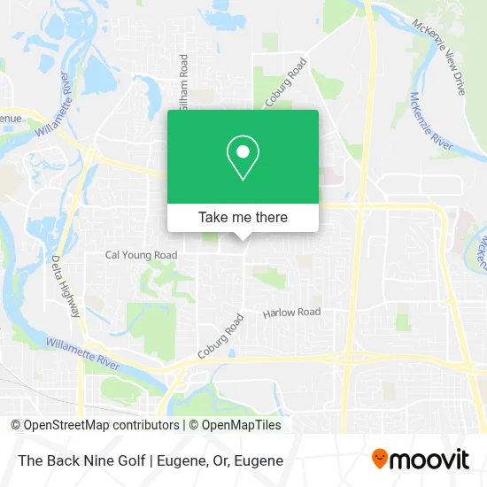 The Back Nine Golf | Eugene, Or map