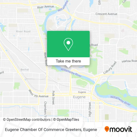 Eugene Chamber Of Commerce Greeters map