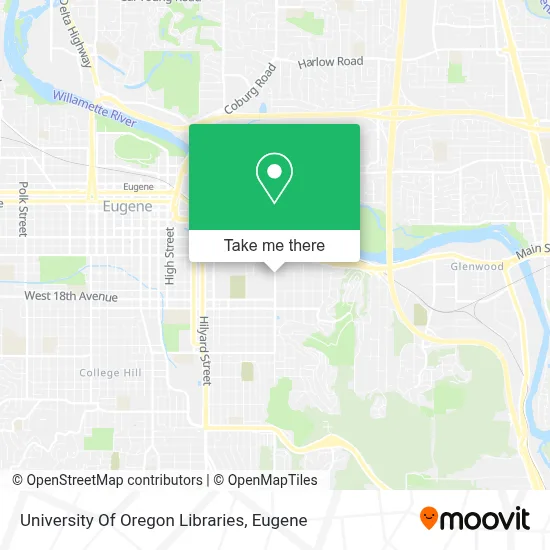 University Of Oregon Libraries map