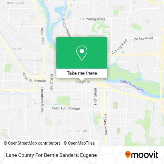 Lane County For Bernie Sanders map