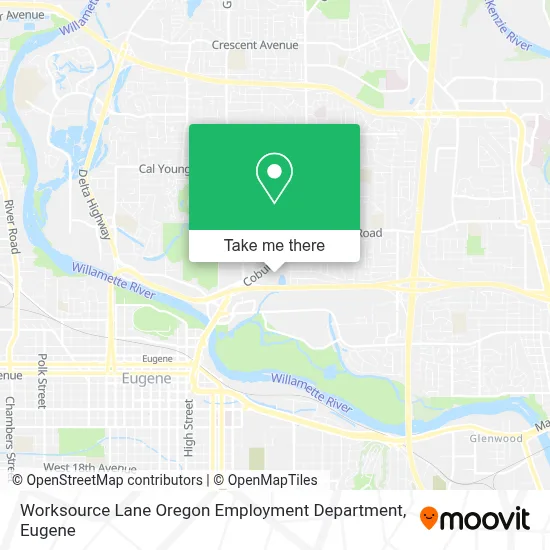 Worksource Lane Oregon Employment Department map