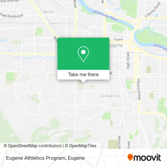 Eugene Athletics Program map