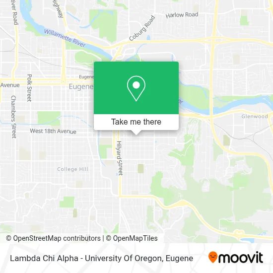 Lambda Chi Alpha - University Of Oregon map