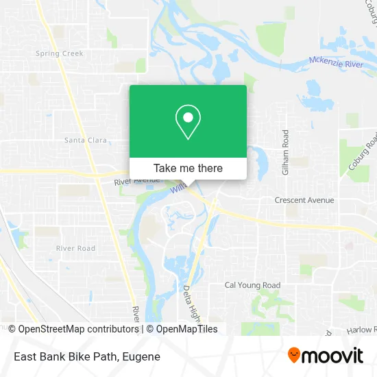 East Bank Bike Path map