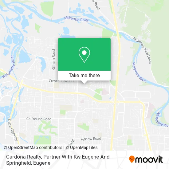 Cardona Realty, Partner With Kw Eugene And Springfield map