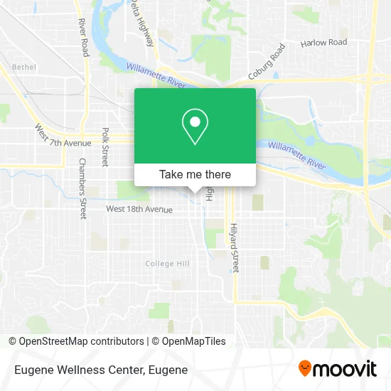 Eugene Wellness Center map
