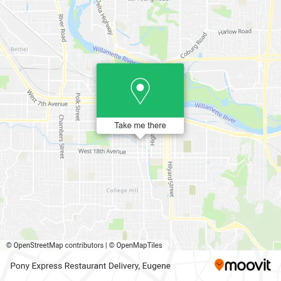 Pony Express Restaurant Delivery map
