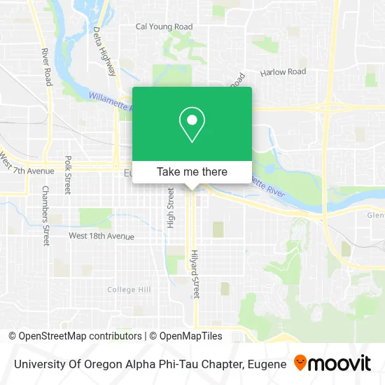 University Of Oregon Alpha Phi-Tau Chapter map
