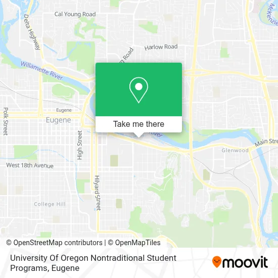 University Of Oregon Nontraditional Student Programs map