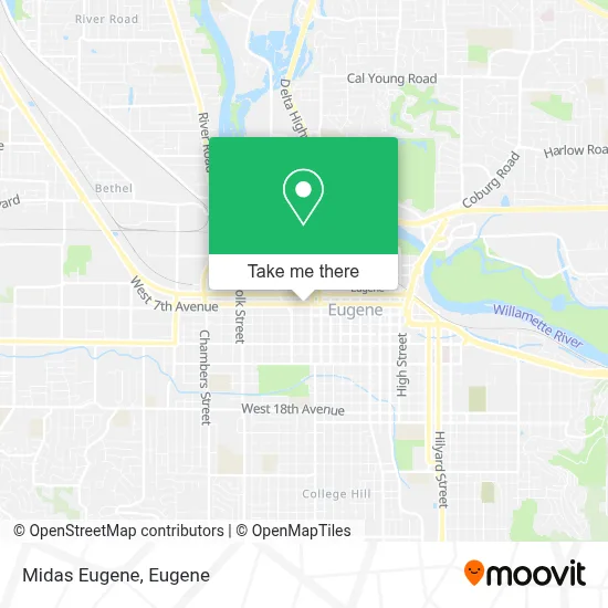 Midas Eugene map