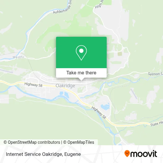 Internet Service Oakridge map