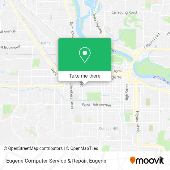 Eugene Computer Service & Repair map