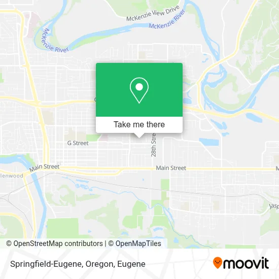 Springfield-Eugene, Oregon map