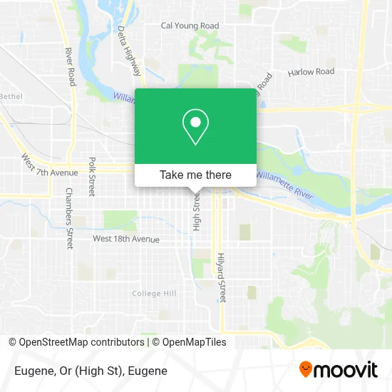 Eugene, Or (High St) map