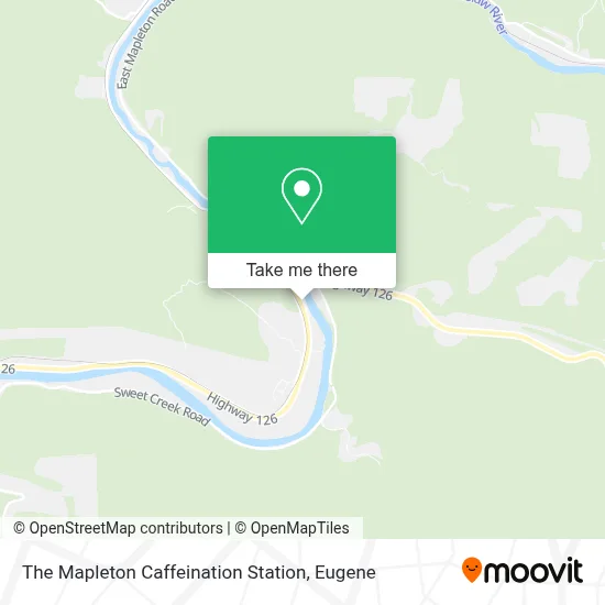 The Mapleton Caffeination Station map