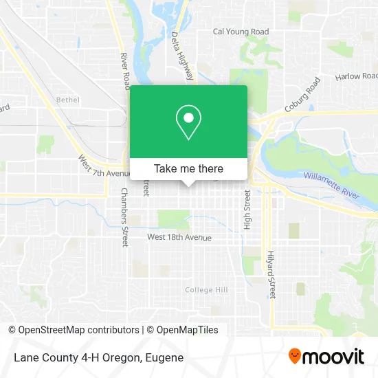 Lane County 4-H Oregon map