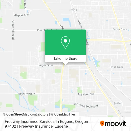 Freeway Insurance Services In Eugene, Oregon 97402 | Freeway Insurance map