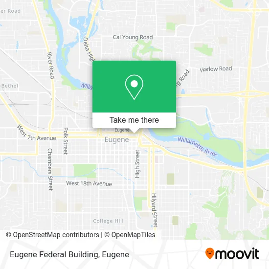 Eugene Federal Building map