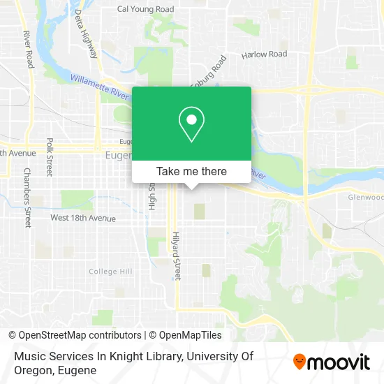 Music Services In Knight Library, University Of Oregon map