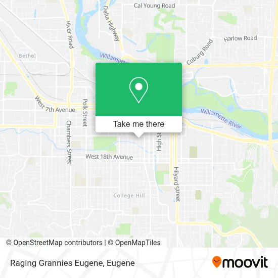 Raging Grannies Eugene map
