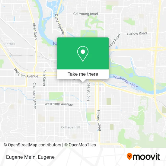 Eugene Main map