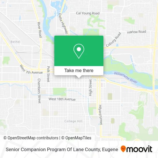Senior Companion Program Of Lane County map