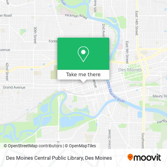 Mapa de Des Moines Central Public Library