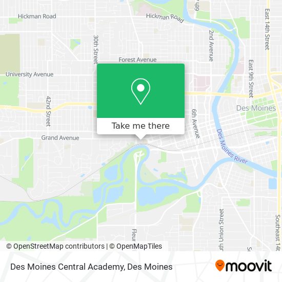 Des Moines Central Academy map